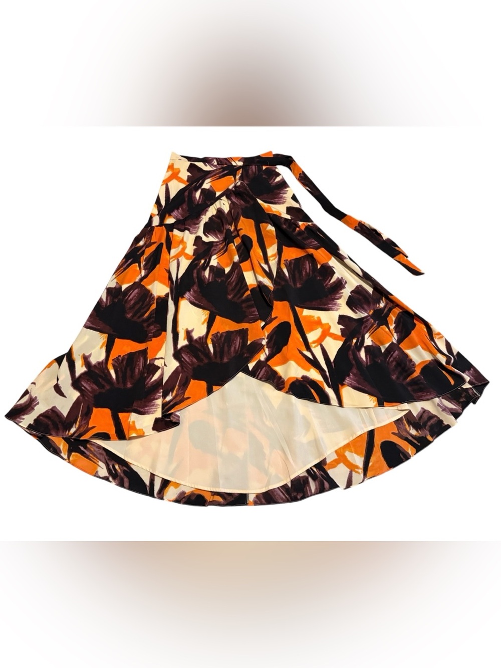 Anthropoligie Hutch Purple & Orange Motif Wrap Maxi Skirt Size XS - Picture 5 of 10